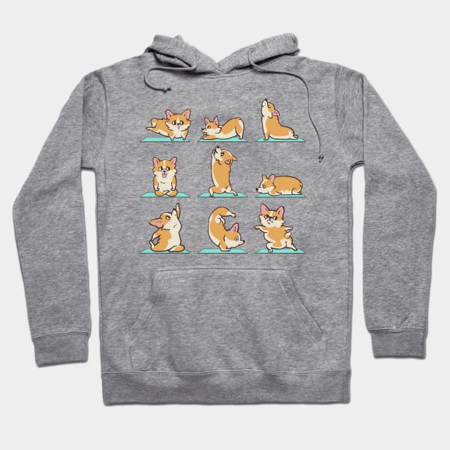 Corgi Yoga Hoodie by huebucket